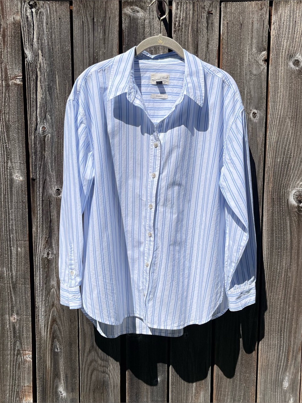 Universal Thread blue and white oversized button down shirt size small